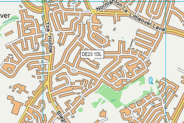 DE23 1DL map - OS VectorMap District (Ordnance Survey)