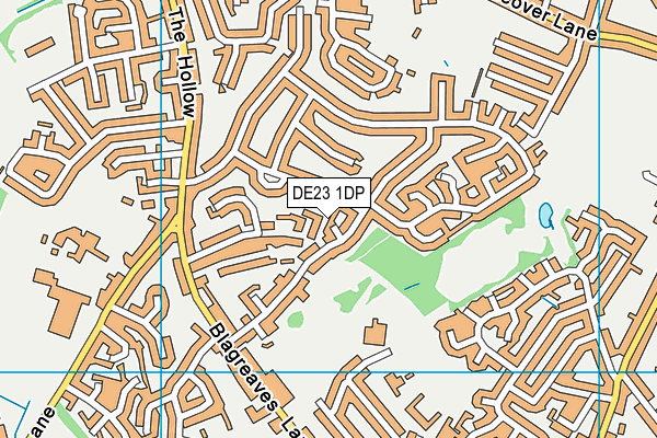 DE23 1DP map - OS VectorMap District (Ordnance Survey)