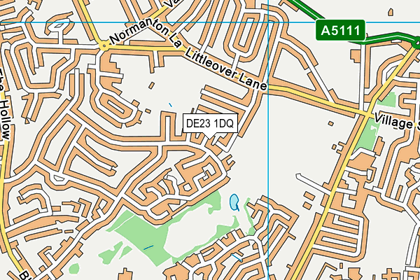 DE23 1DQ map - OS VectorMap District (Ordnance Survey)