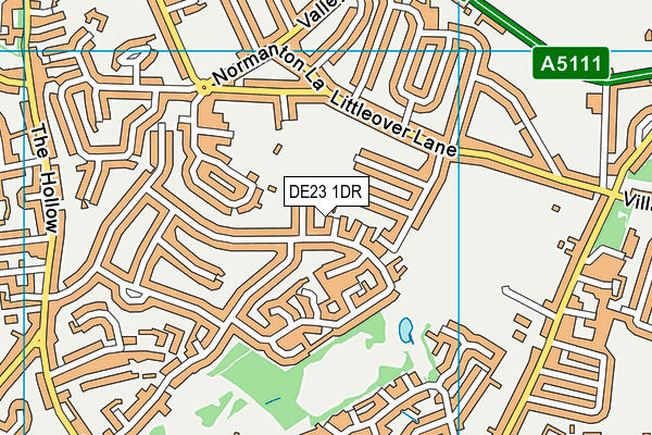 DE23 1DR map - OS VectorMap District (Ordnance Survey)
