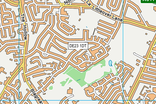 DE23 1DT map - OS VectorMap District (Ordnance Survey)