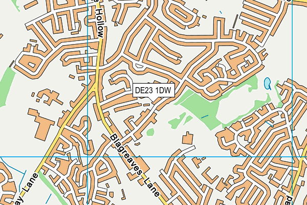 DE23 1DW map - OS VectorMap District (Ordnance Survey)