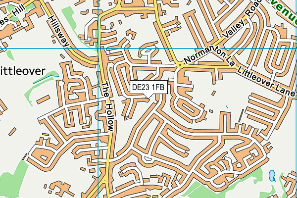 DE23 1FB map - OS VectorMap District (Ordnance Survey)