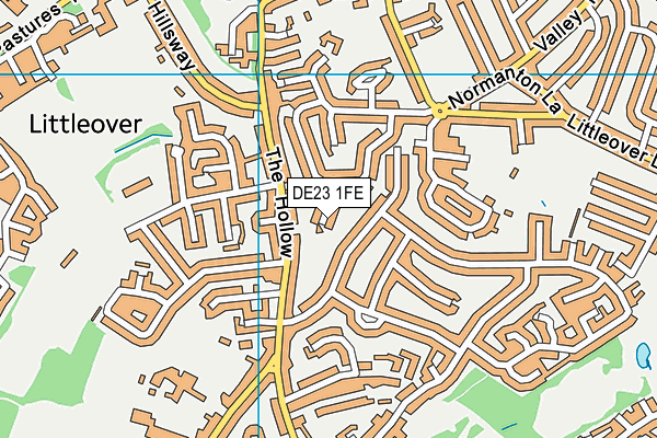 DE23 1FE map - OS VectorMap District (Ordnance Survey)