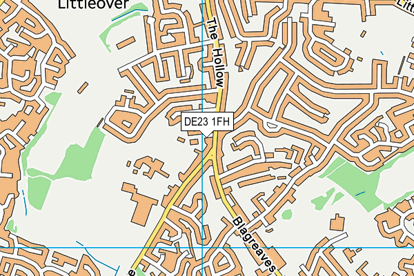 DE23 1FH map - OS VectorMap District (Ordnance Survey)