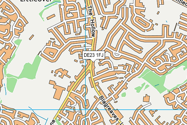 DE23 1FJ map - OS VectorMap District (Ordnance Survey)