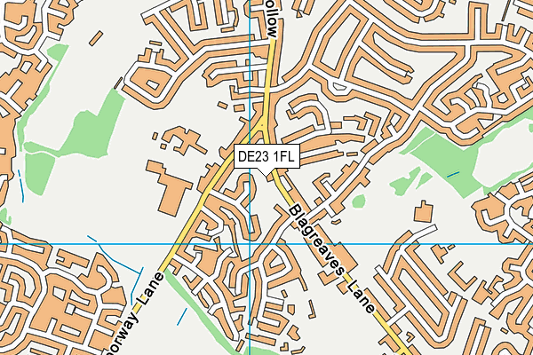 DE23 1FL map - OS VectorMap District (Ordnance Survey)