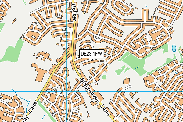 DE23 1FW map - OS VectorMap District (Ordnance Survey)