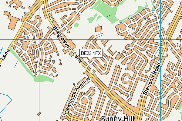 DE23 1FX map - OS VectorMap District (Ordnance Survey)