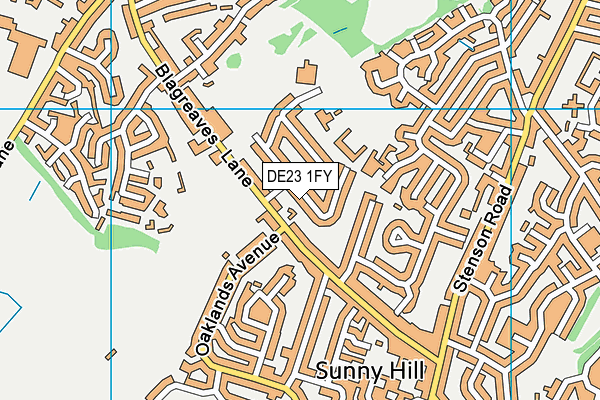 DE23 1FY map - OS VectorMap District (Ordnance Survey)