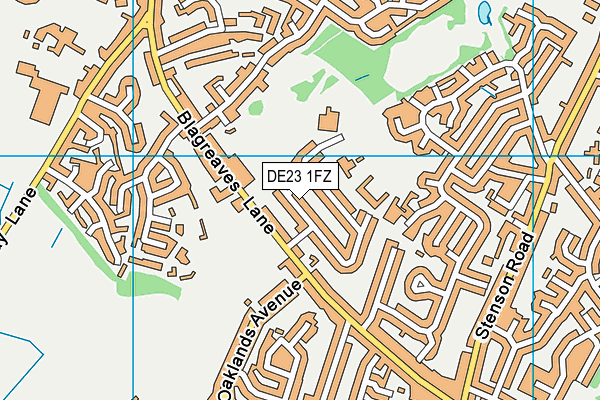 DE23 1FZ map - OS VectorMap District (Ordnance Survey)