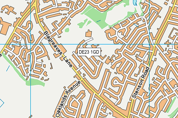 DE23 1GD map - OS VectorMap District (Ordnance Survey)