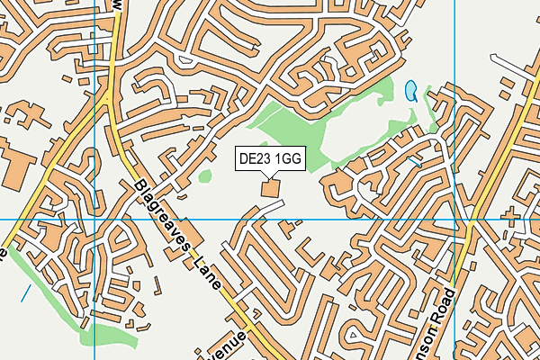 DE23 1GG map - OS VectorMap District (Ordnance Survey)