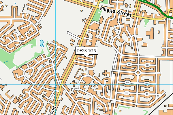 DE23 1GN map - OS VectorMap District (Ordnance Survey)