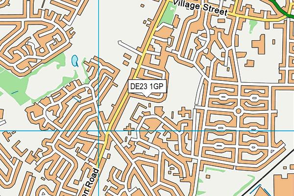 DE23 1GP map - OS VectorMap District (Ordnance Survey)