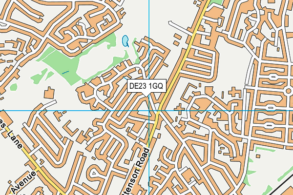 DE23 1GQ map - OS VectorMap District (Ordnance Survey)