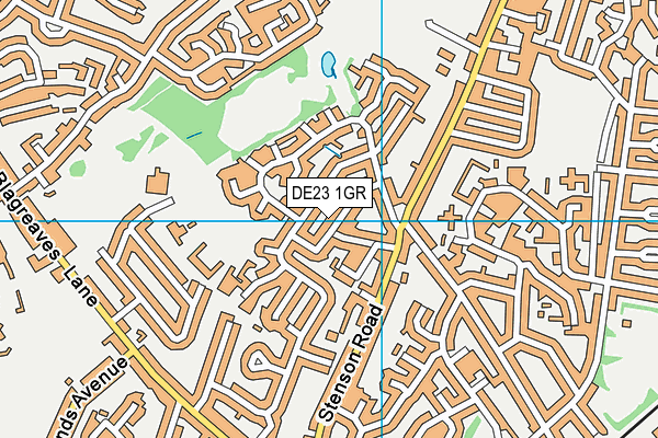 DE23 1GR map - OS VectorMap District (Ordnance Survey)