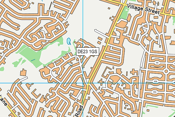 DE23 1GS map - OS VectorMap District (Ordnance Survey)