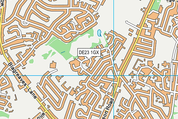 DE23 1GX map - OS VectorMap District (Ordnance Survey)