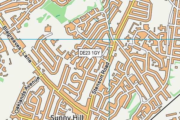 DE23 1GY map - OS VectorMap District (Ordnance Survey)