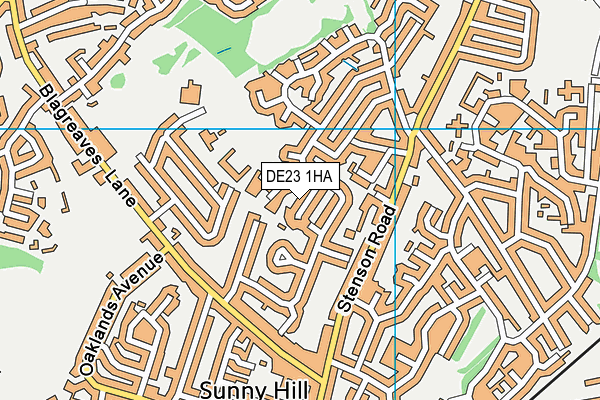 DE23 1HA map - OS VectorMap District (Ordnance Survey)