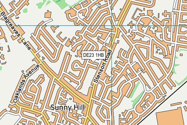 DE23 1HB map - OS VectorMap District (Ordnance Survey)