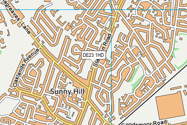 DE23 1HD map - OS VectorMap District (Ordnance Survey)