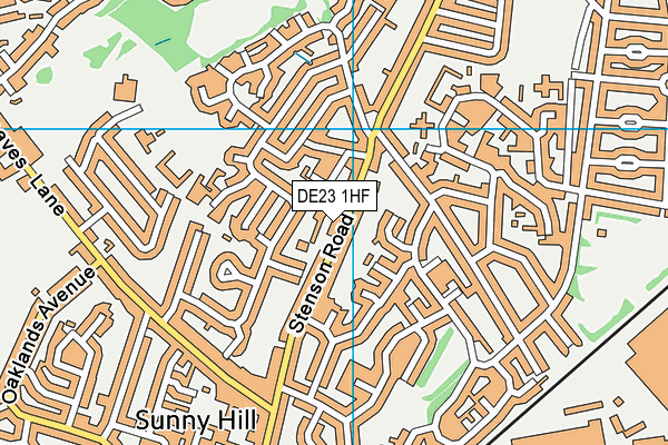 DE23 1HF map - OS VectorMap District (Ordnance Survey)