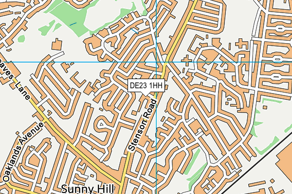 DE23 1HH map - OS VectorMap District (Ordnance Survey)