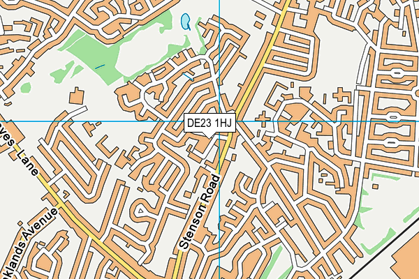 DE23 1HJ map - OS VectorMap District (Ordnance Survey)