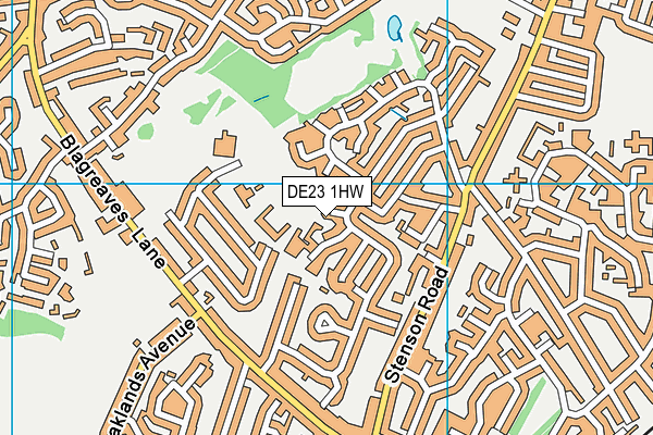 DE23 1HW map - OS VectorMap District (Ordnance Survey)