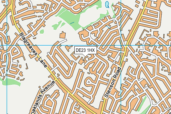 DE23 1HX map - OS VectorMap District (Ordnance Survey)