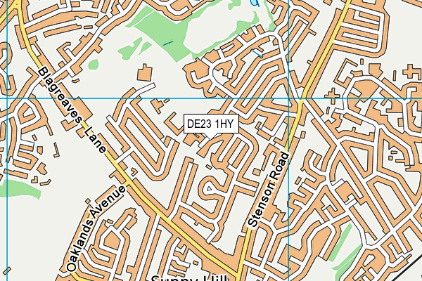 DE23 1HY map - OS VectorMap District (Ordnance Survey)