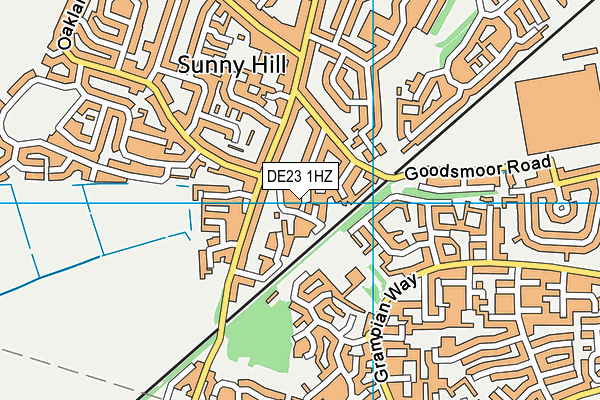 DE23 1HZ map - OS VectorMap District (Ordnance Survey)