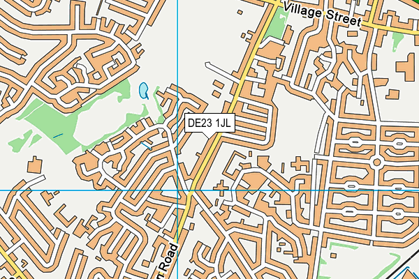 DE23 1JL map - OS VectorMap District (Ordnance Survey)