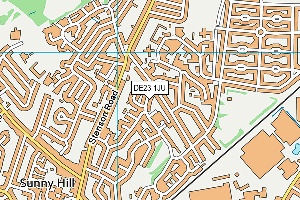 DE23 1JU map - OS VectorMap District (Ordnance Survey)