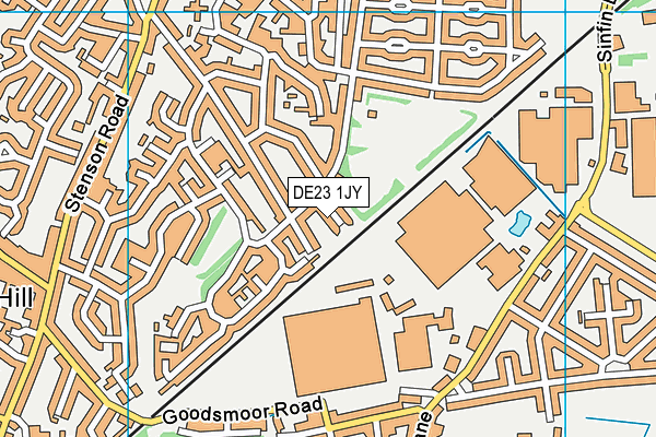 DE23 1JY map - OS VectorMap District (Ordnance Survey)