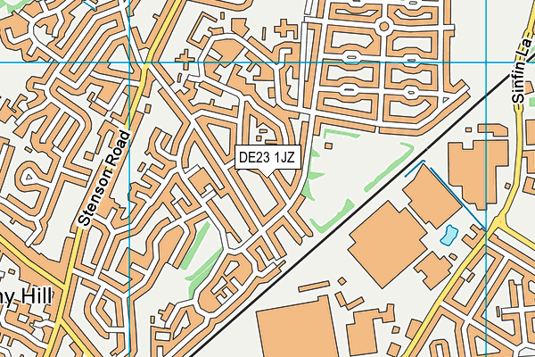 DE23 1JZ map - OS VectorMap District (Ordnance Survey)