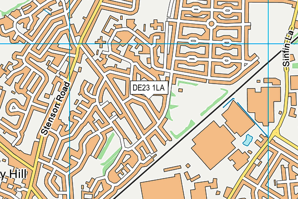 DE23 1LA map - OS VectorMap District (Ordnance Survey)