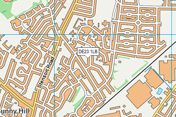 DE23 1LB map - OS VectorMap District (Ordnance Survey)