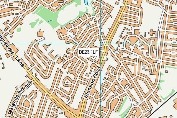 DE23 1LF map - OS VectorMap District (Ordnance Survey)
