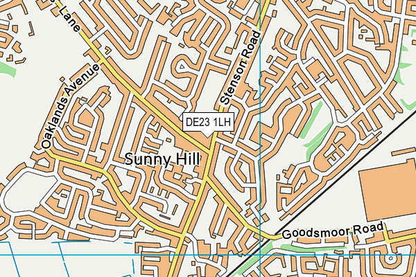 DE23 1LH map - OS VectorMap District (Ordnance Survey)