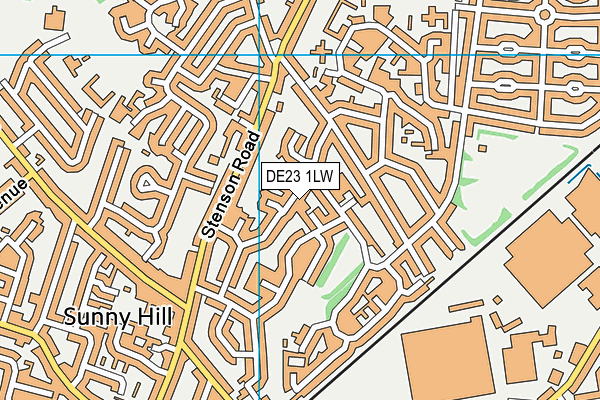 DE23 1LW map - OS VectorMap District (Ordnance Survey)