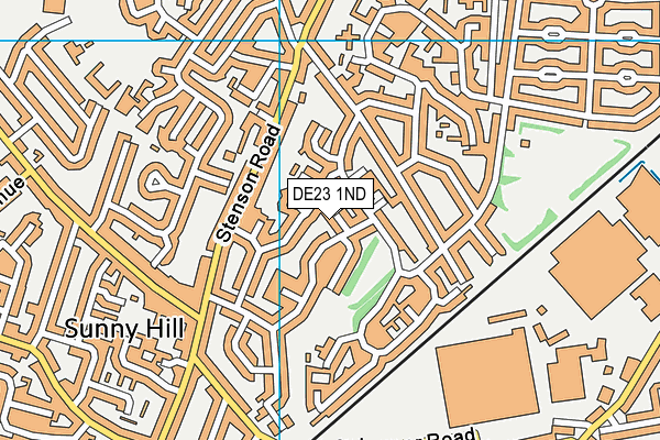 DE23 1ND map - OS VectorMap District (Ordnance Survey)