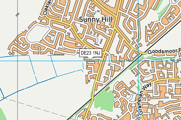 DE23 1NJ map - OS VectorMap District (Ordnance Survey)