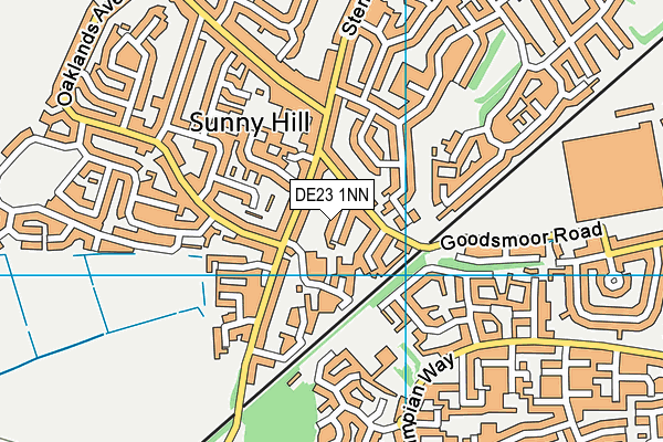 DE23 1NN map - OS VectorMap District (Ordnance Survey)