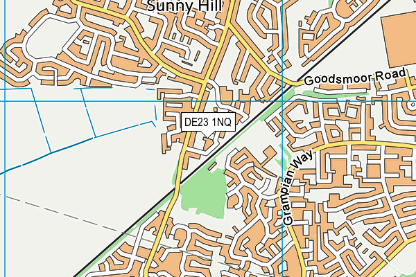 DE23 1NQ map - OS VectorMap District (Ordnance Survey)