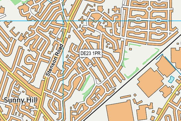 DE23 1PR map - OS VectorMap District (Ordnance Survey)