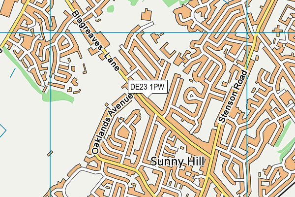 DE23 1PW map - OS VectorMap District (Ordnance Survey)