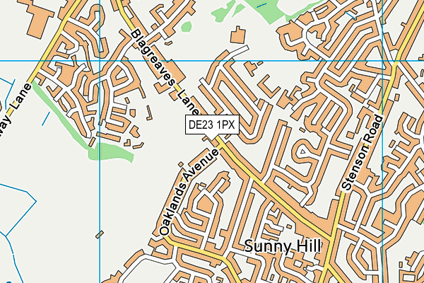 DE23 1PX map - OS VectorMap District (Ordnance Survey)